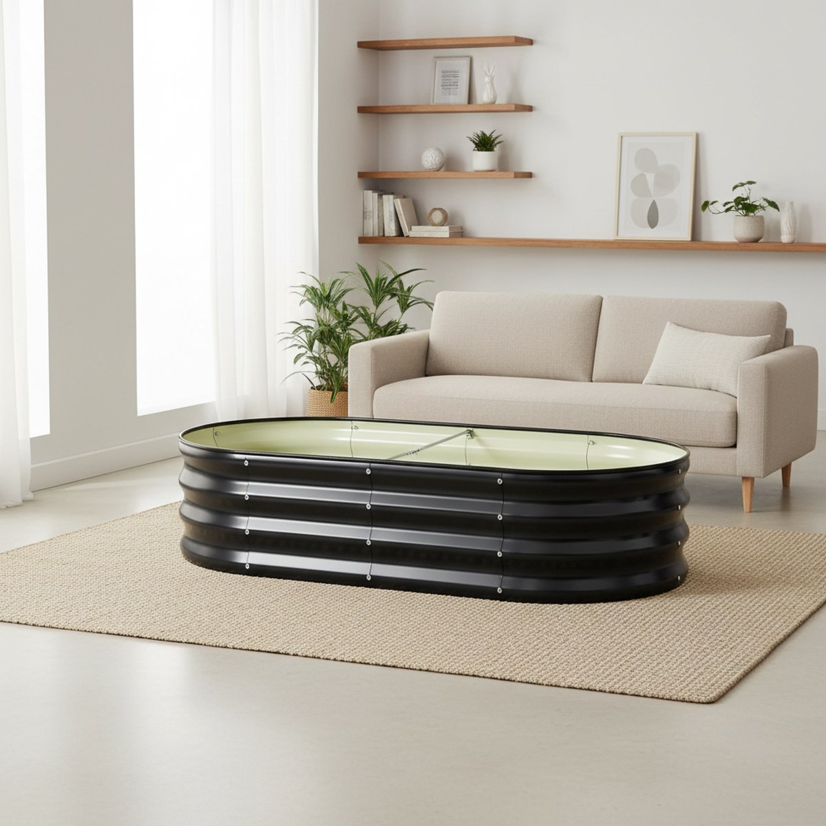 Planter Raised Metal - Oval Metal Raised Garden Bed 4x2x1