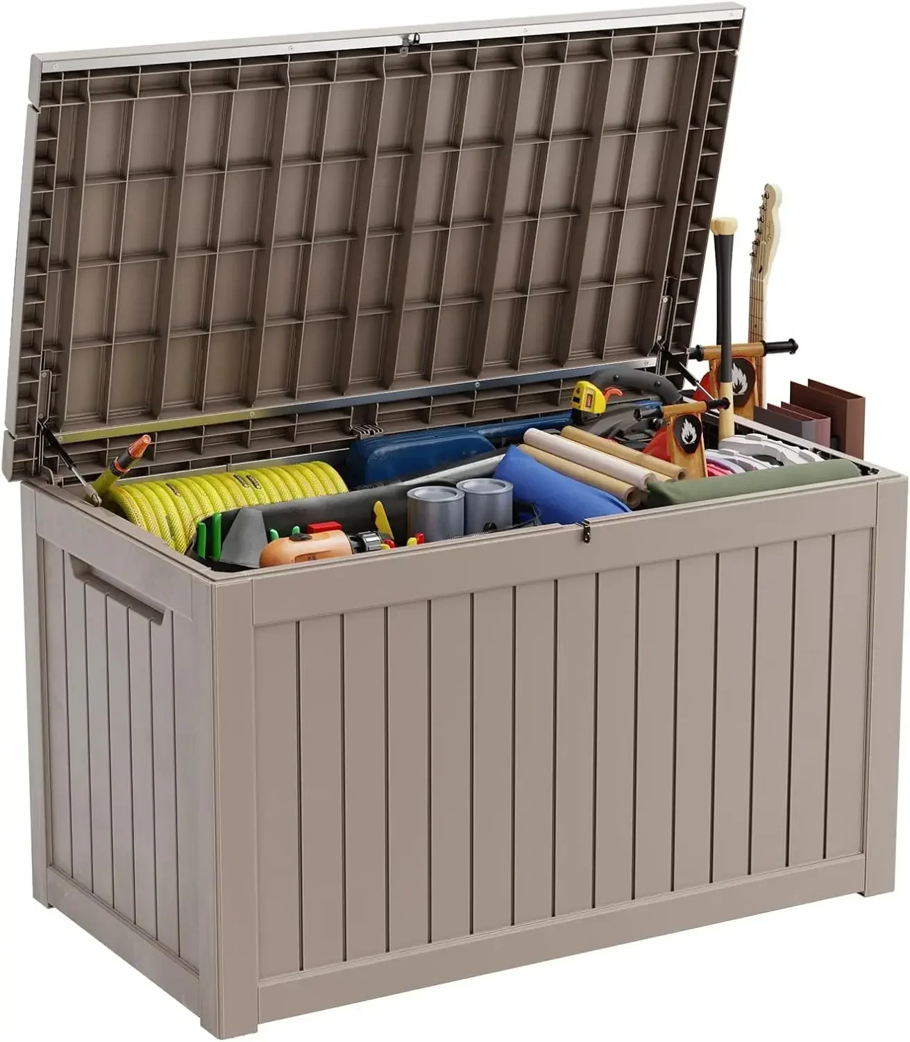 Outdoor Furniture With Storage For Cushions - 280 Gallon Resin Deck Box, Lockable