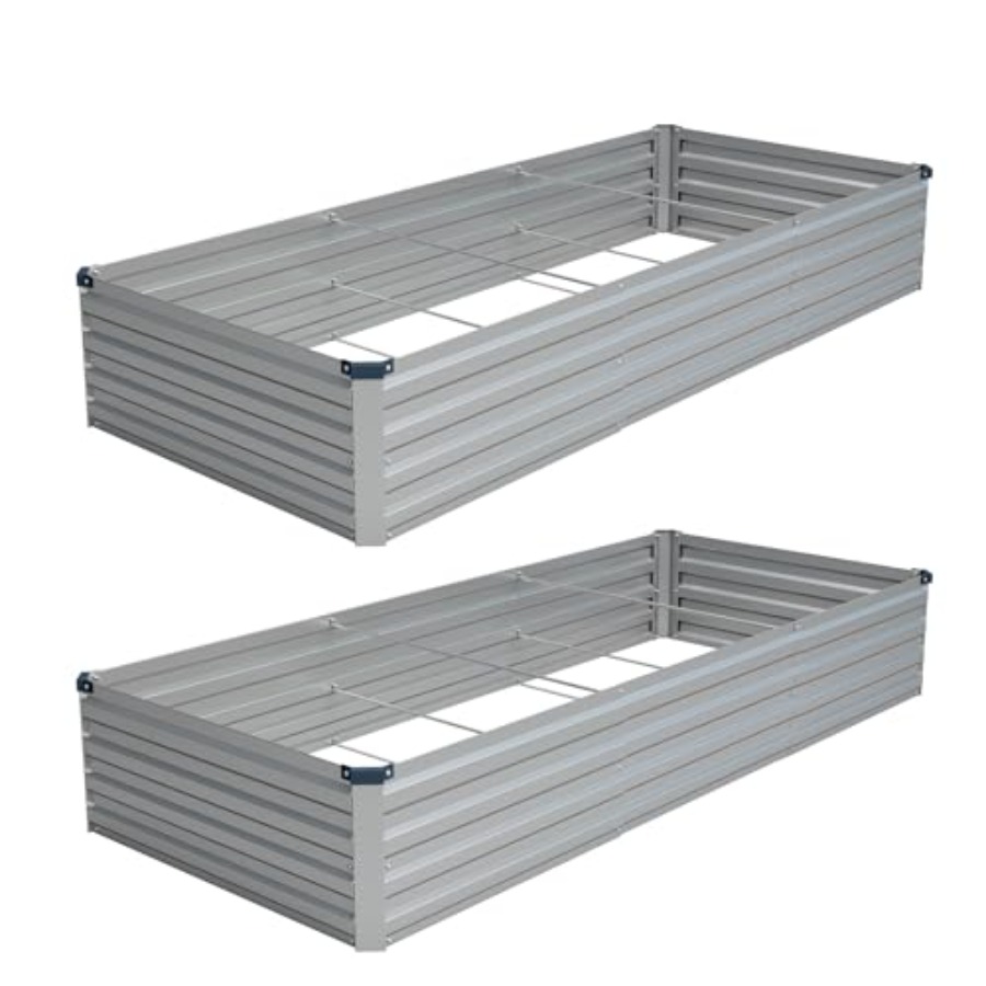 Planter Raised Metal - 2 Pack 9x3x1FT Galvanized Raised Garden