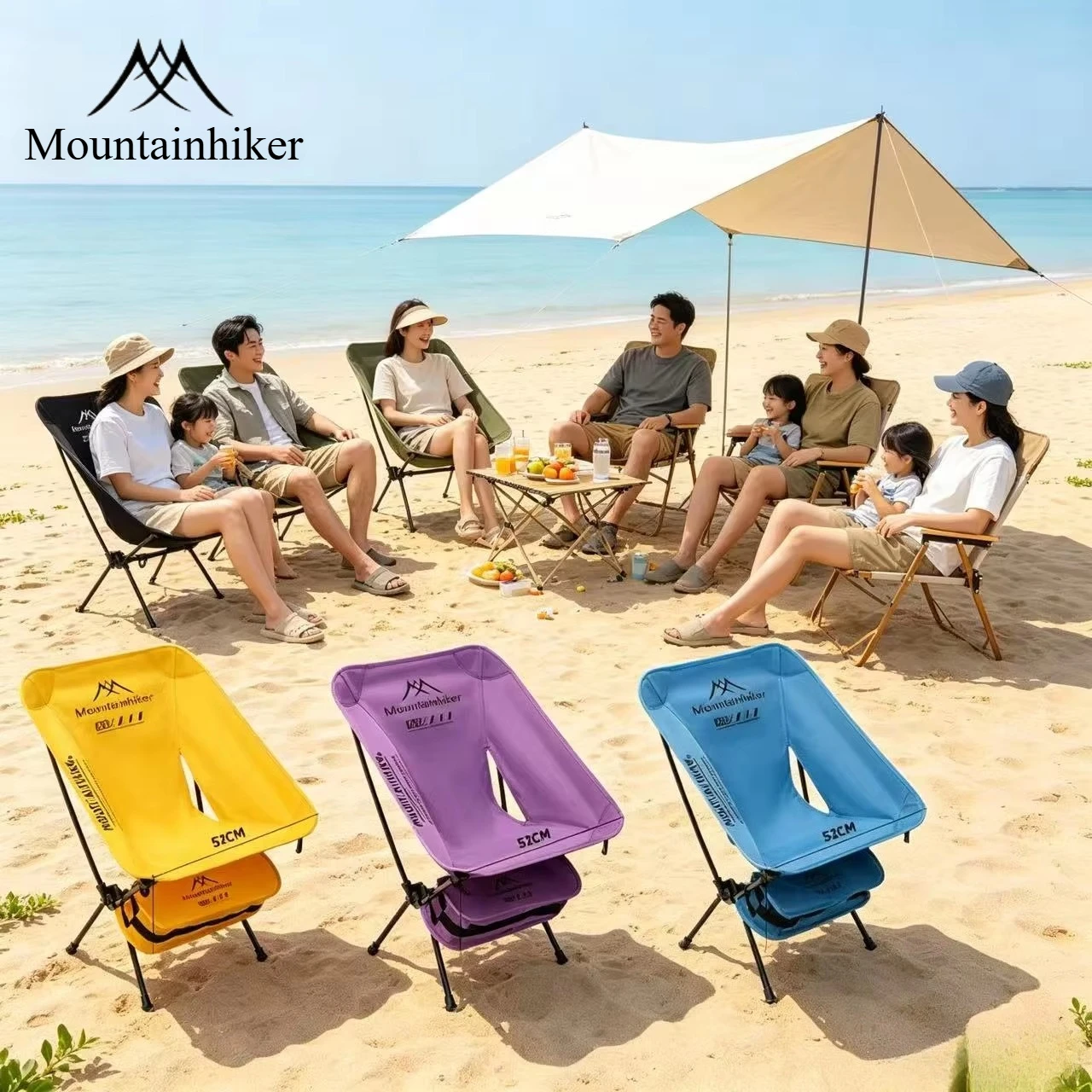 Outdoor Furniture Yellow - Ultra Light Folding Moon Chair Alu
