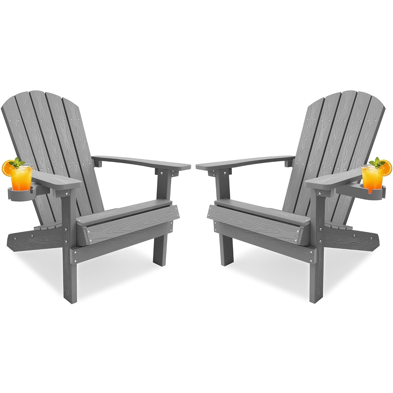 Outdoor Furniture Fire Pit - Weather Resistant Adirondack Chair Set of