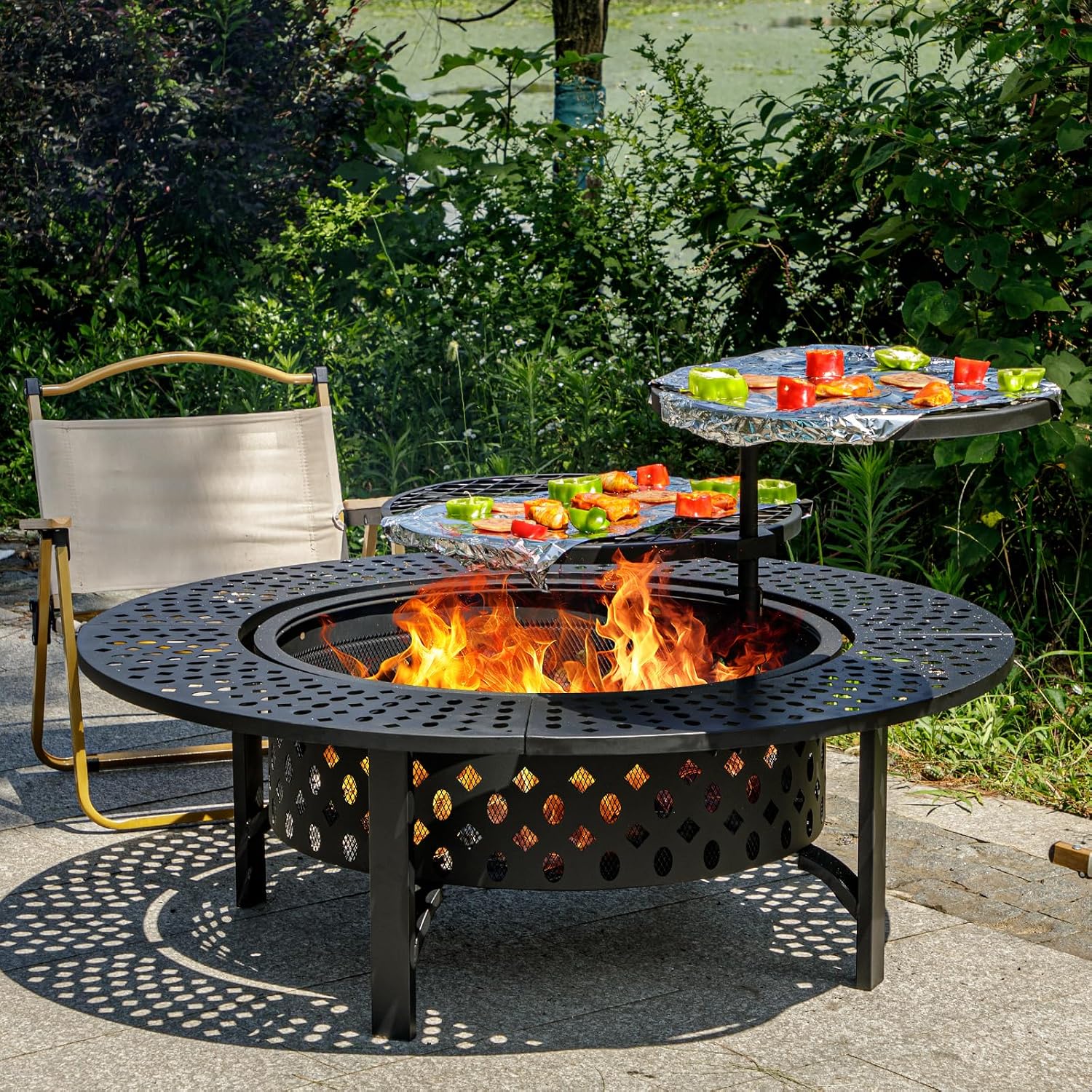 Extra Large Wood Burning Fire  - Outdoor Furniture Fire Pit ulasan dan harga