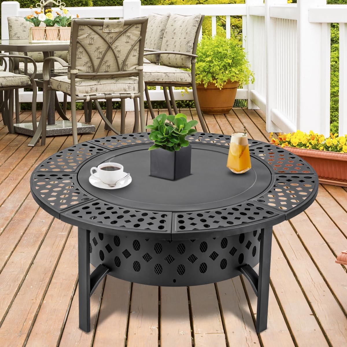 Extra Large Wood Burning Fire  - Outdoor Furniture Fire Pit ulasan dan harga