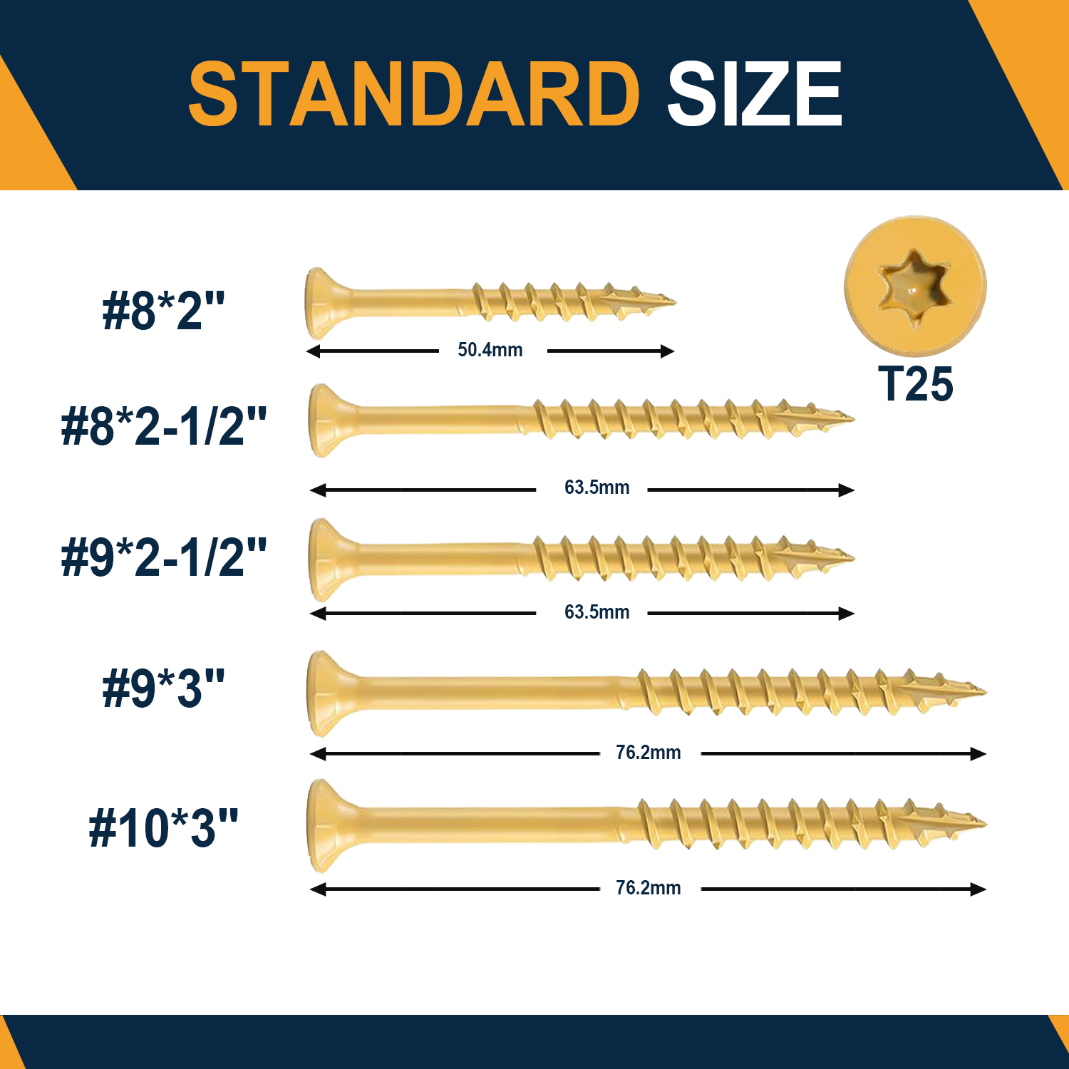 VKKM Wood Screws #8 X 2 Inch 4 - Outdoor Furniture Yellow ulasan dan harga