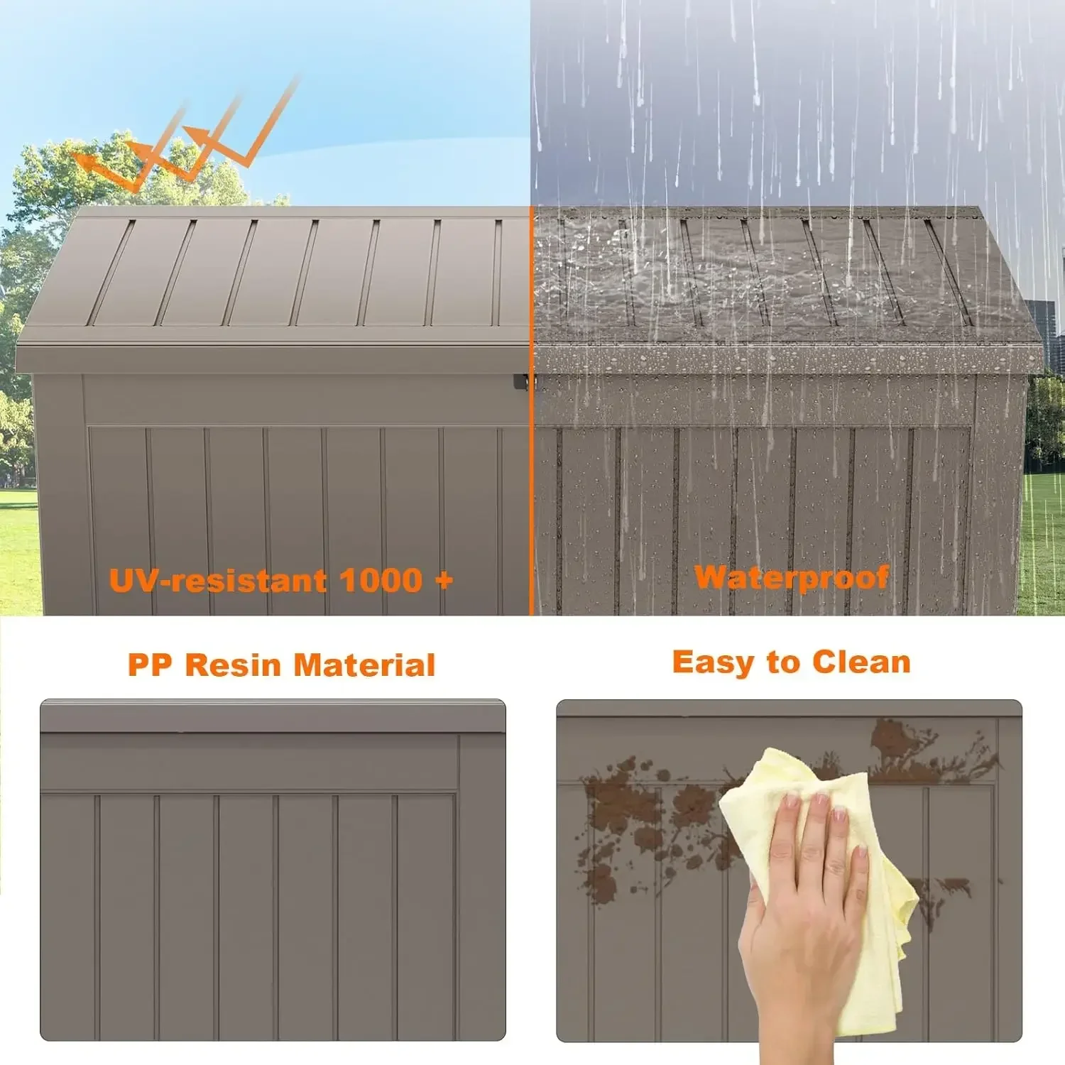 280 Gallon Resin Deck Box, Loc - Outdoor Furniture With Storage For Cushions ulasan dan harga