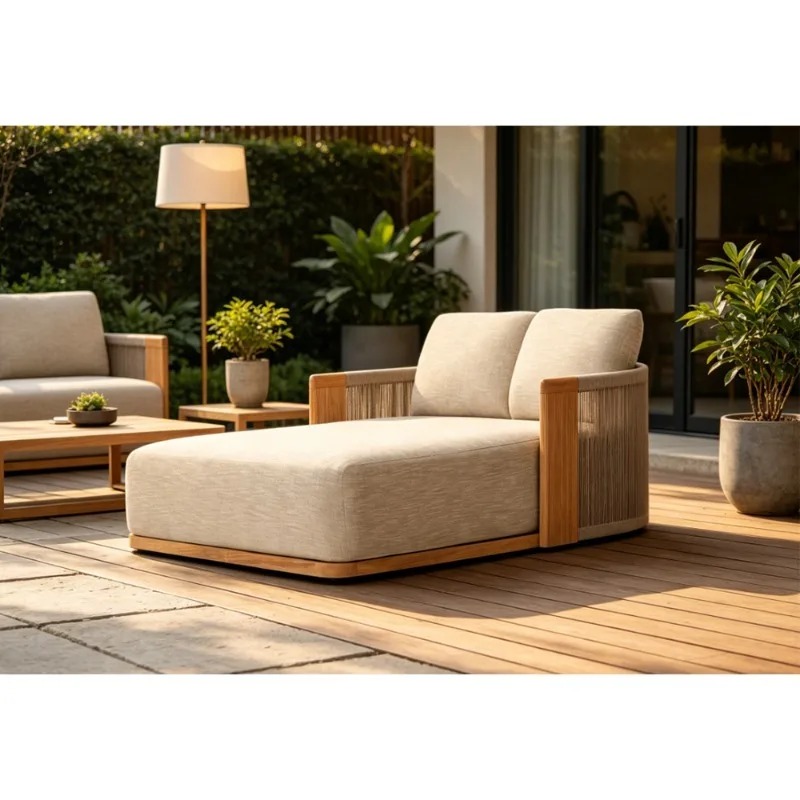 Patio Teak Chaise Lounge Daybe - Outdoor Daybed Furniture ulasan dan harga