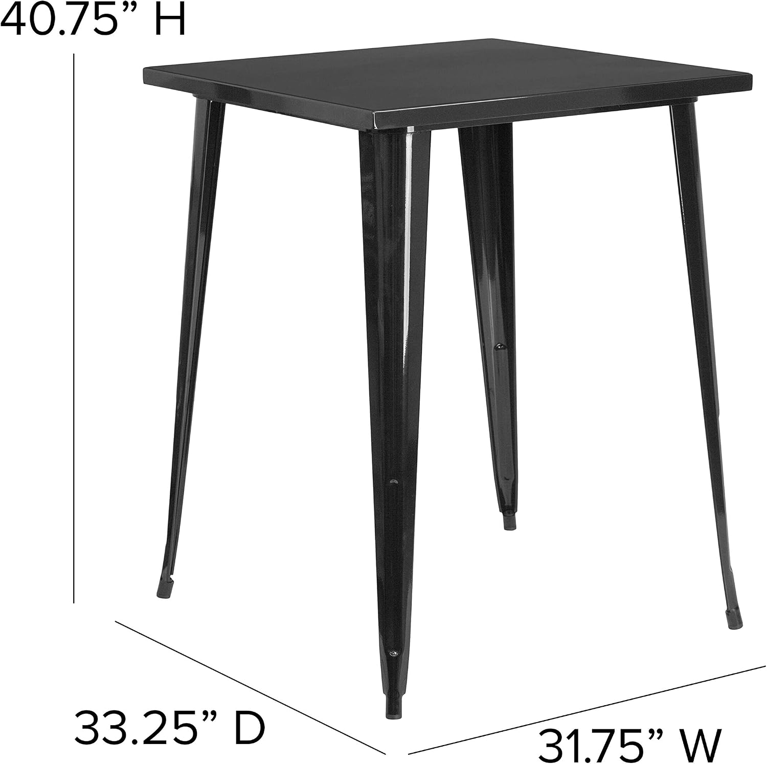 Commercial Grade Square Black  - Outdoor Furniture For Cafe ulasan dan harga