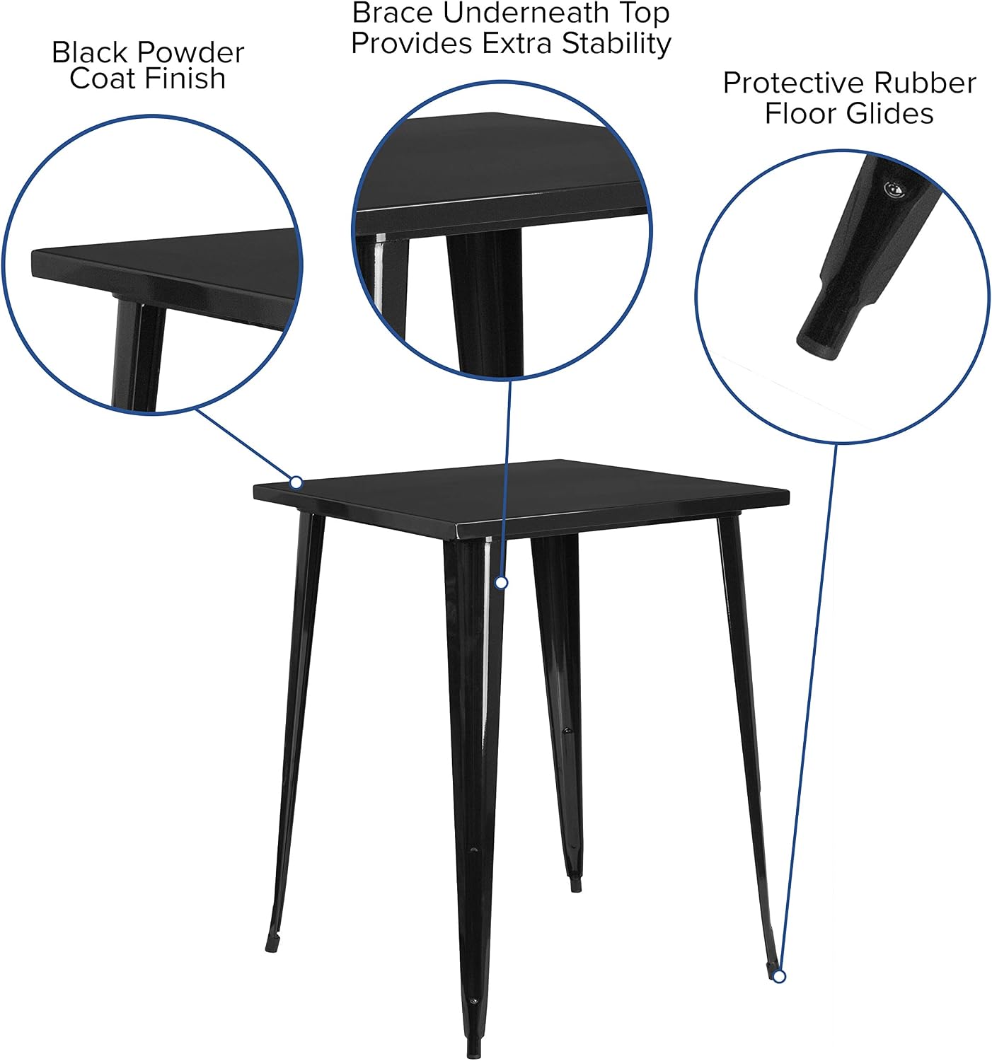 Commercial Grade Square Black  - Outdoor Furniture For Cafe ulasan dan harga