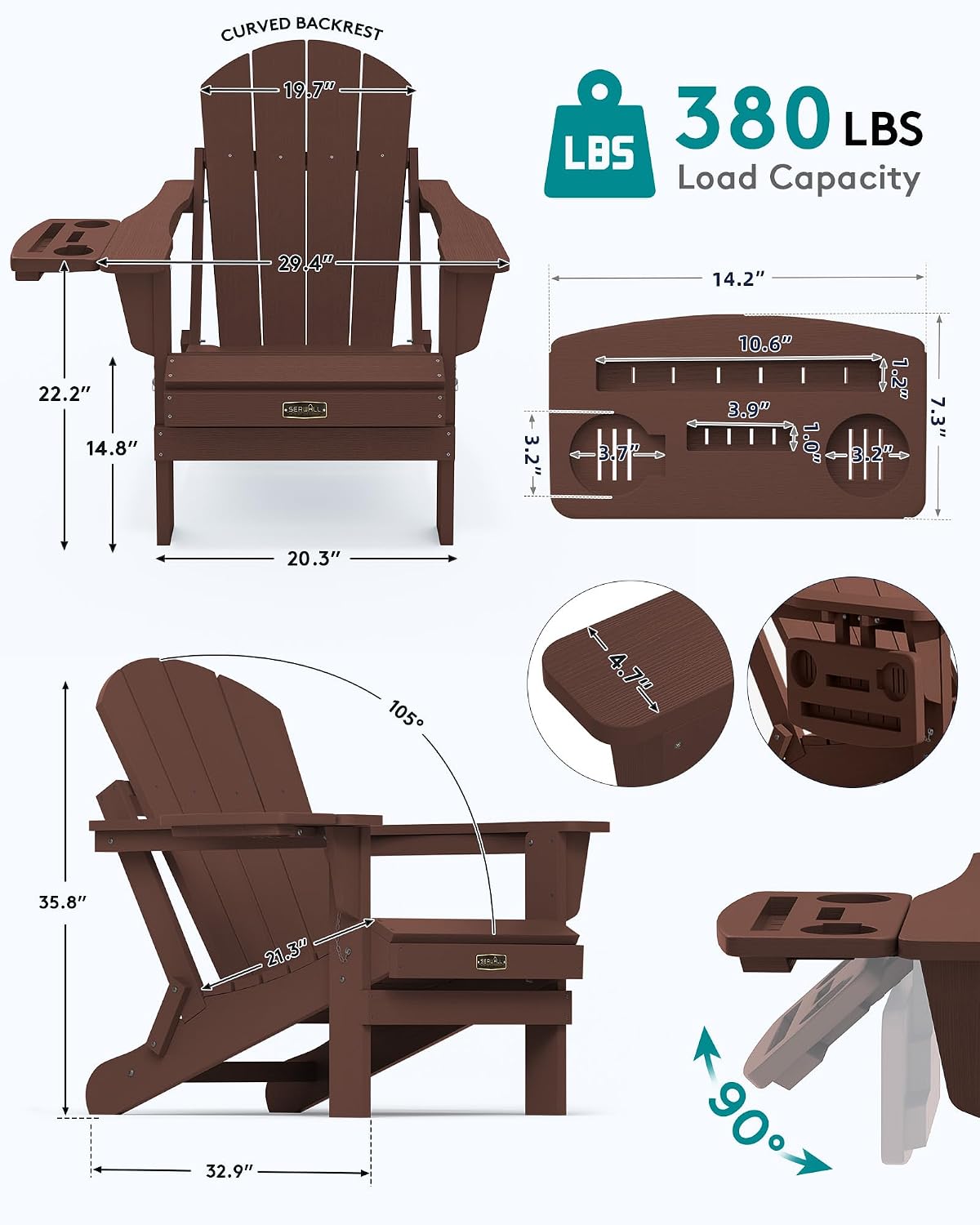 Folding Adirondack Chair Set 2 - Outdoor Furniture Fire Pit ulasan dan harga