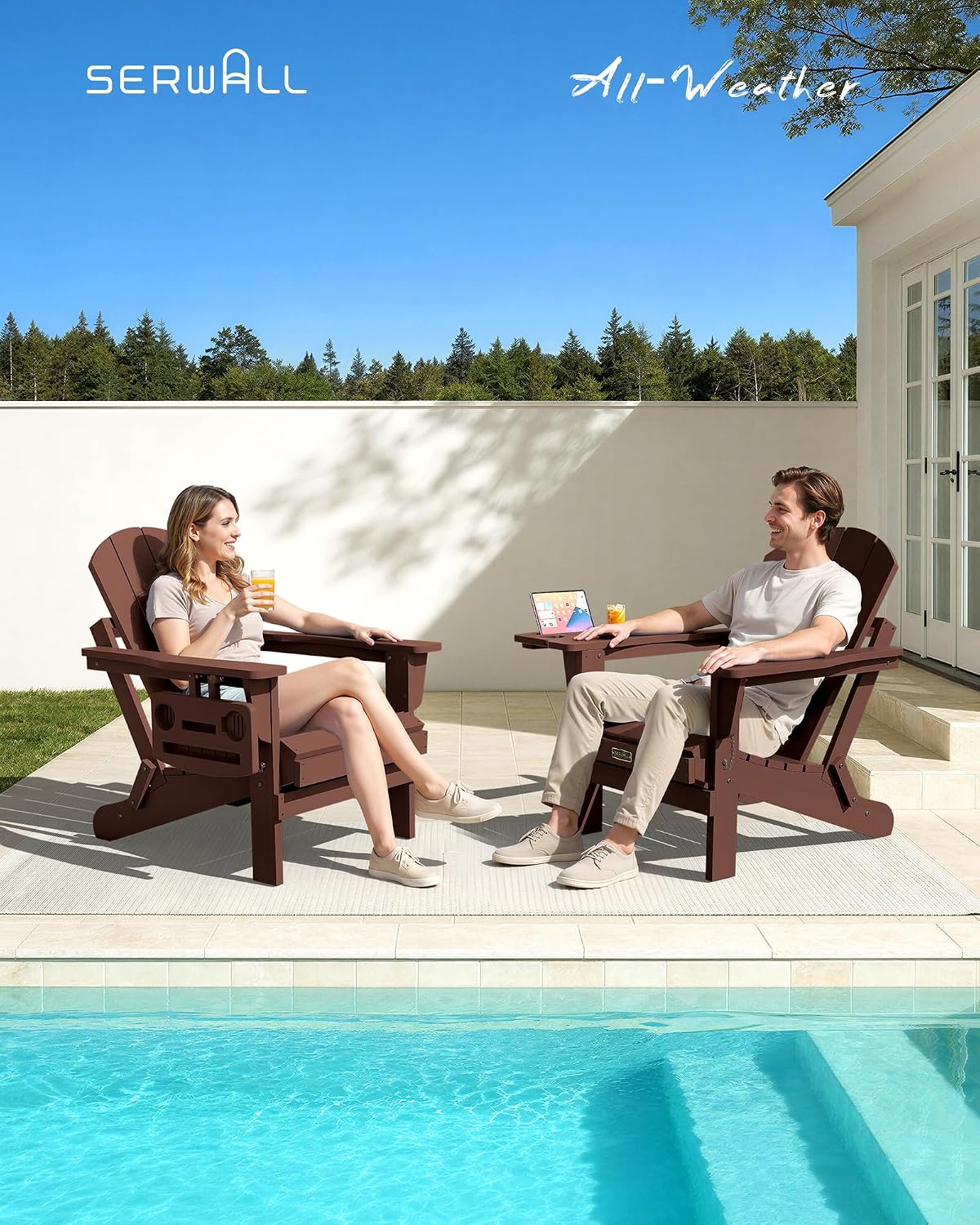 Folding Adirondack Chair Set 2 - Outdoor Furniture Fire Pit ulasan dan harga