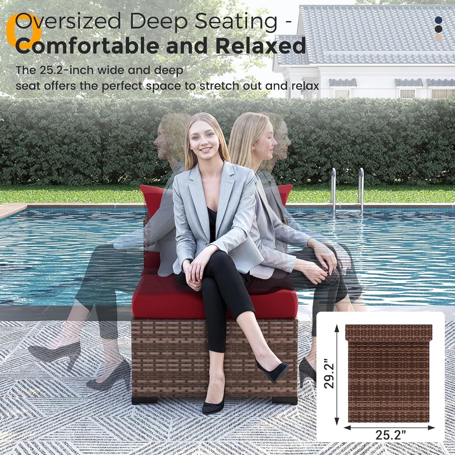 8pc All-Weather Wicker Section - Outdoor Furniture Fire Pit ulasan dan harga