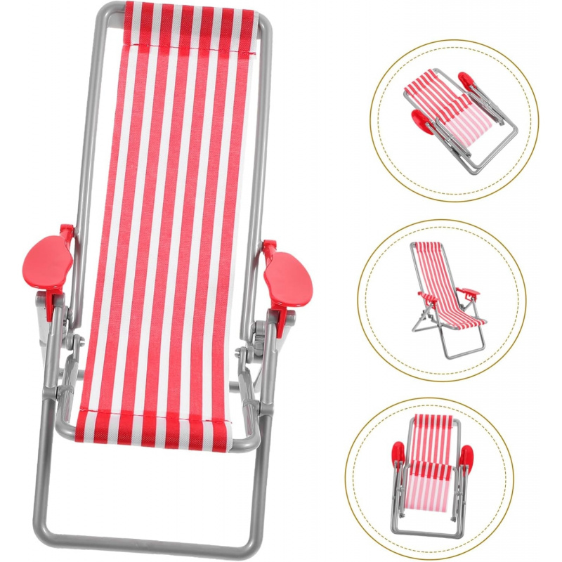 Mini Red Striped Folding Beach - Outdoor Furniture Material ulasan dan harga