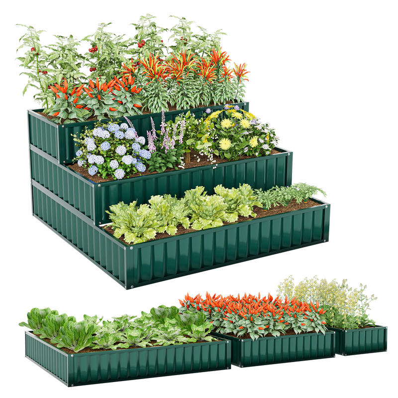 Heavy-Duty Metal Outdoor 3-Tie - Planter Raised Metal ulasan dan harga