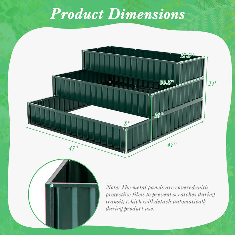 Heavy-Duty Metal Outdoor 3-Tie - Planter Raised Metal ulasan dan harga