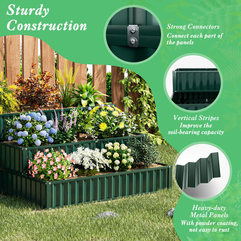 Heavy-Duty Metal Outdoor 3-Tie - Planter Raised Metal ulasan dan harga