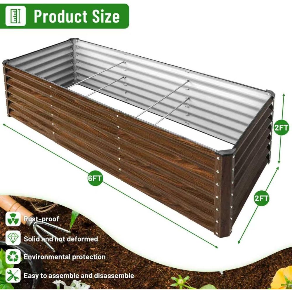 2-Pack 6x2x2T Galvanized Raise - Planter Raised Metal ulasan dan harga