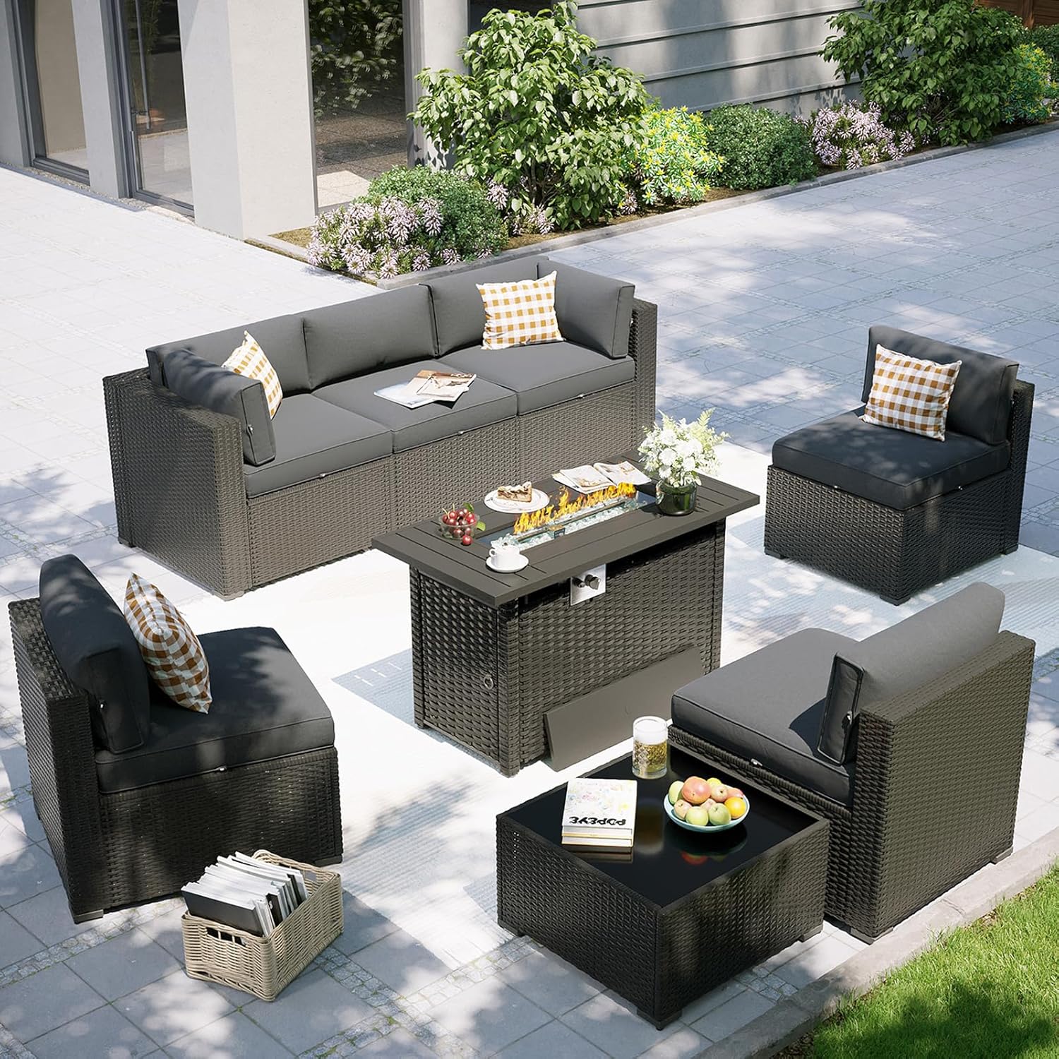 Patio Furniture Set with Fire  - Outdoor Furniture Fire Pit ulasan dan harga