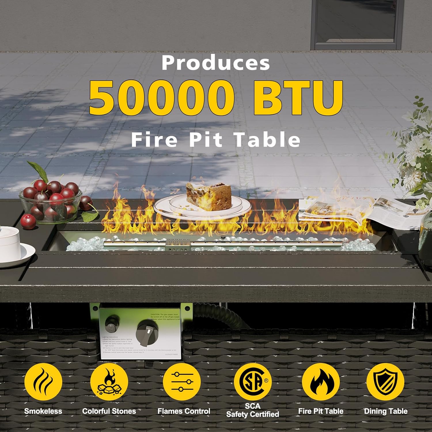 Patio Furniture Set with Fire  - Outdoor Furniture Fire Pit ulasan dan harga