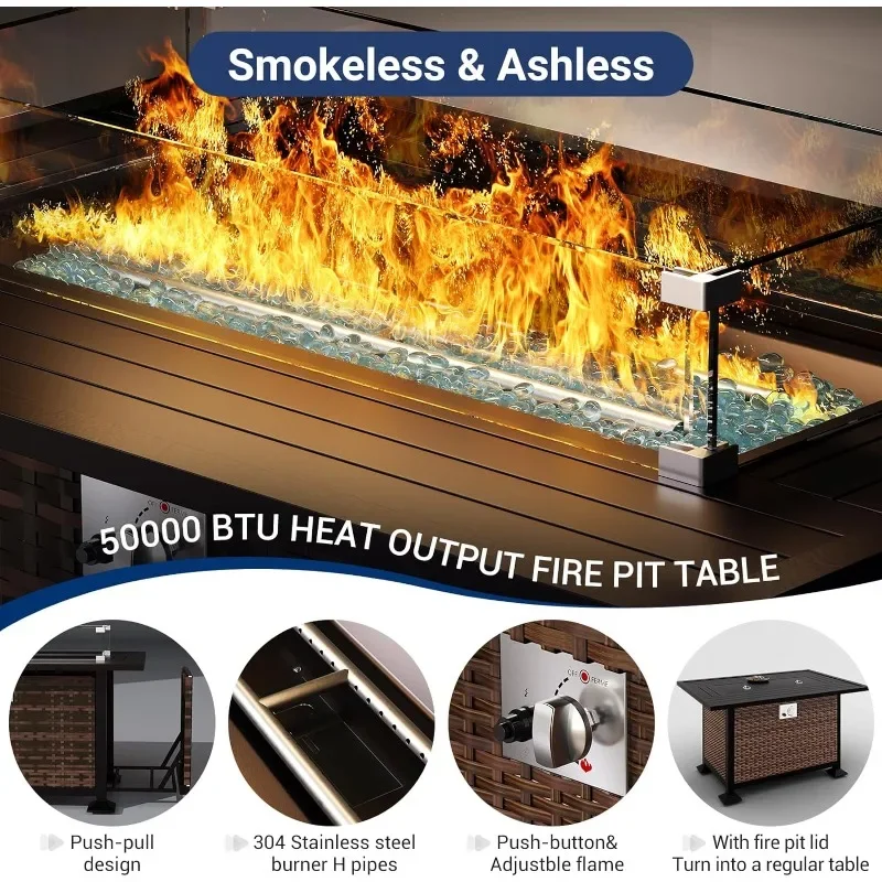 A Furniture Set with Fire Pit  - Outdoor Furniture Fire Pit ulasan dan harga