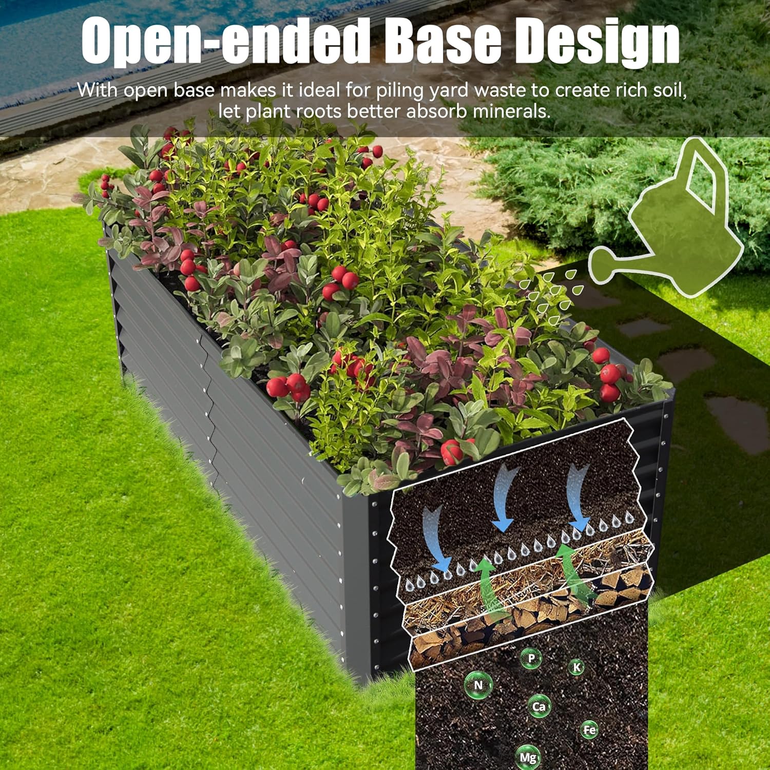 6x3x2ft Galvanized Raised Gard - Planter Raised Metal ulasan dan harga