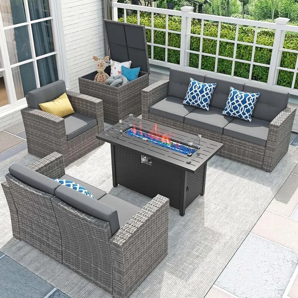 8-Piece Patio Furniture Set wi - Outdoor Furniture Fire Pit ulasan dan harga