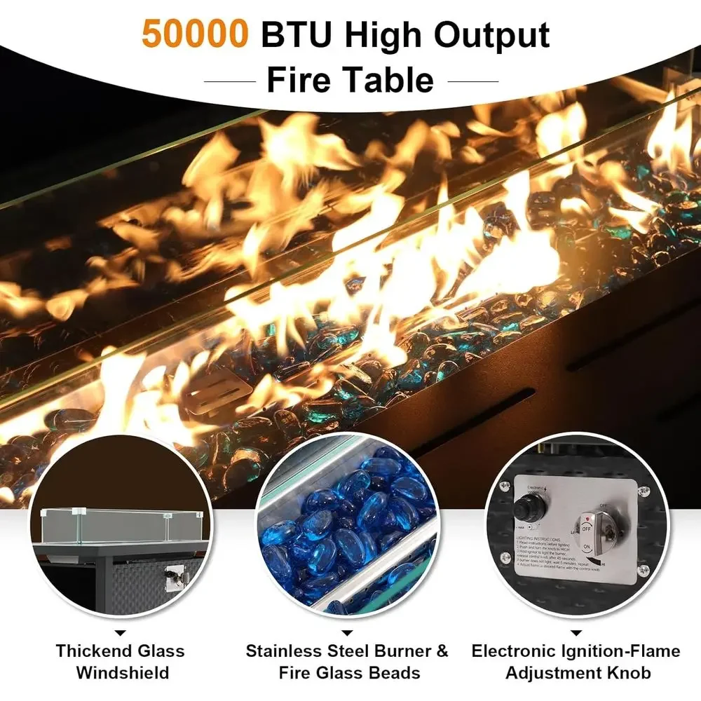 8-Piece Patio Furniture Set wi - Outdoor Furniture Fire Pit ulasan dan harga