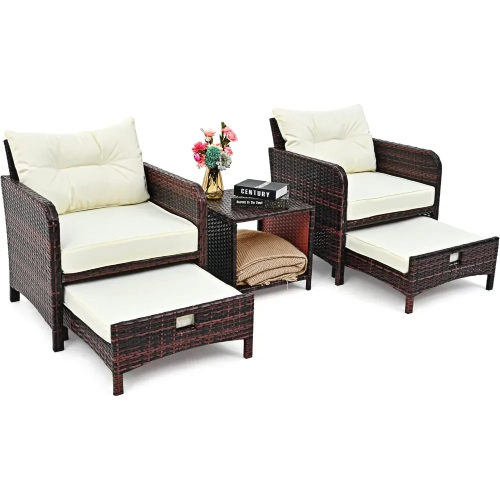 #For 5 Pieces Wicker Patio Fur - Outdoor Furniture Material ulasan dan harga