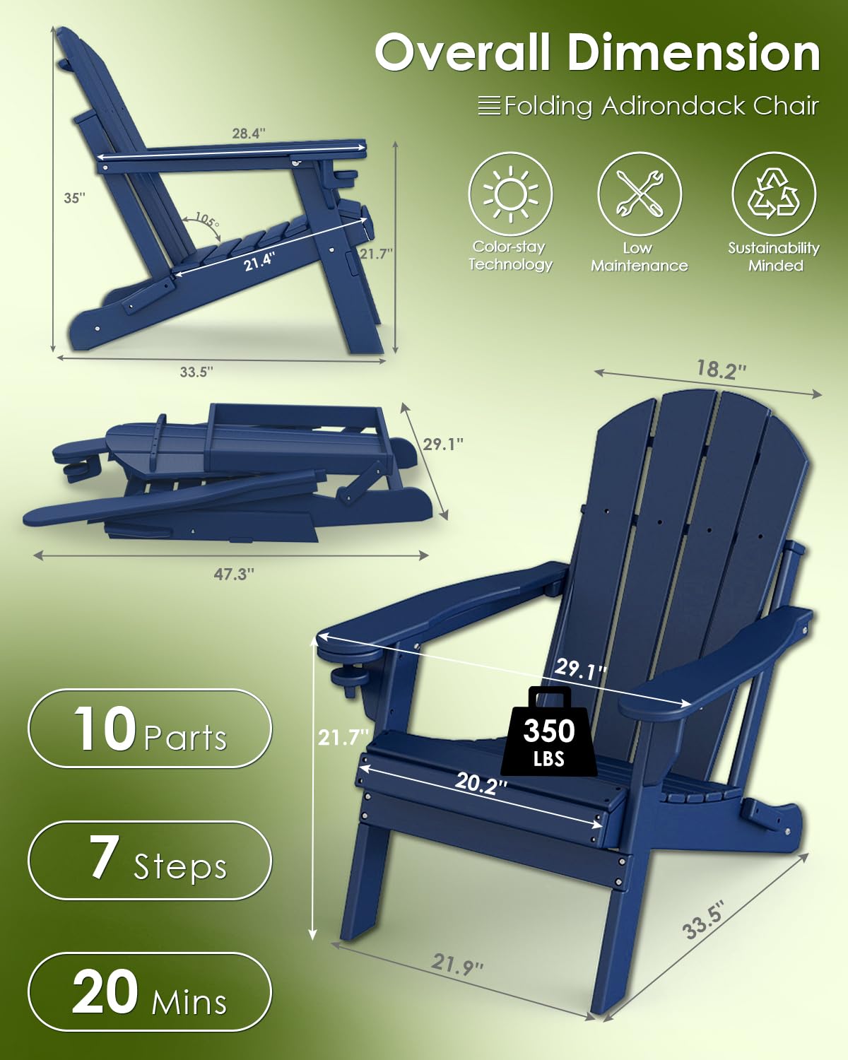 Chair Set 2, Folding All Weath - Outdoor Furniture Fire Pit ulasan dan harga