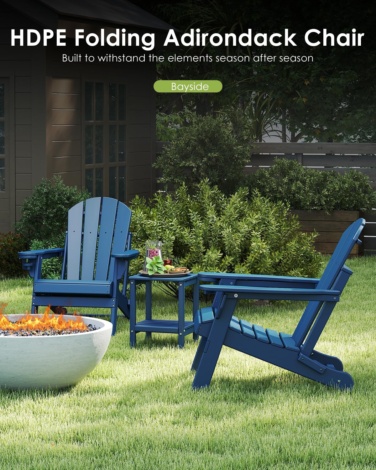 Chair Set 2, Folding All Weath - Outdoor Furniture Fire Pit ulasan dan harga