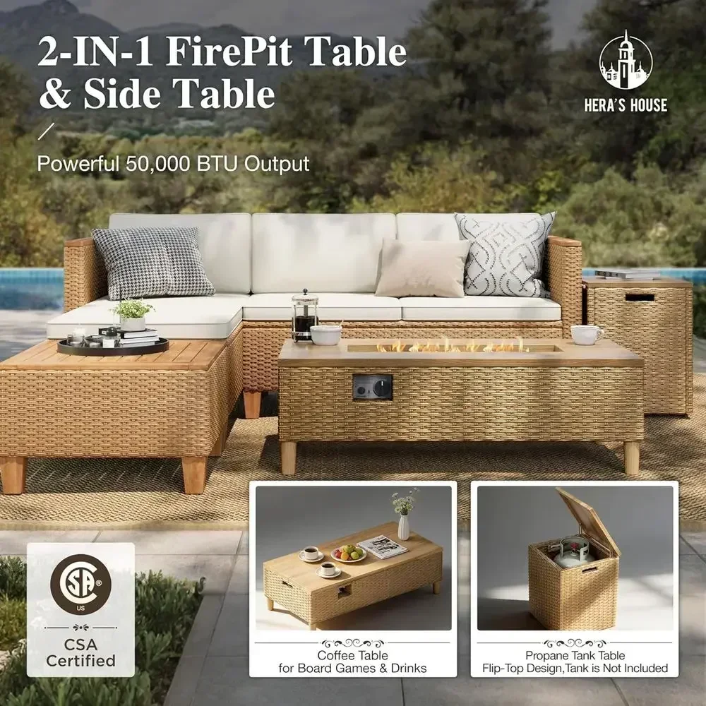 4-Seat Outdoor Wicker Sectiona - Outdoor Furniture Yellow ulasan dan harga