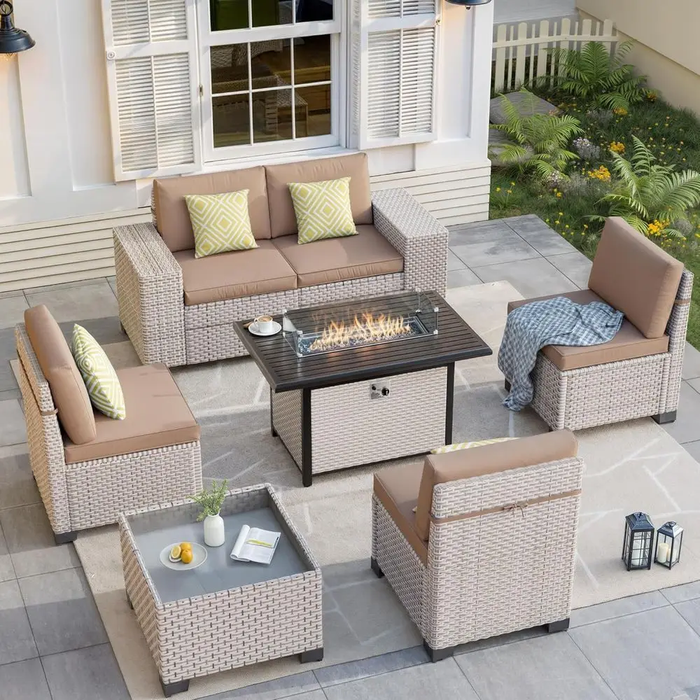 7-Piece Outdoor Patio Furnitur - Outdoor Furniture Fire Pit ulasan dan harga