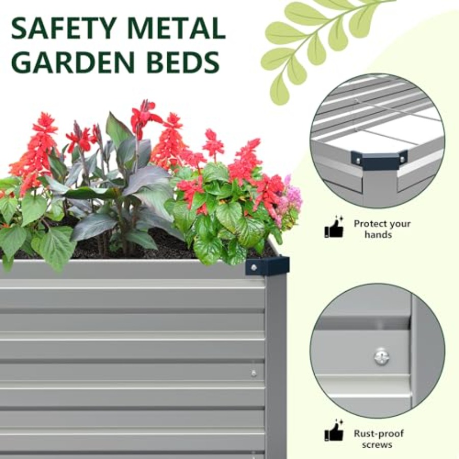2 Pack 9x3x1FT Galvanized Rais - Planter Raised Metal ulasan dan harga