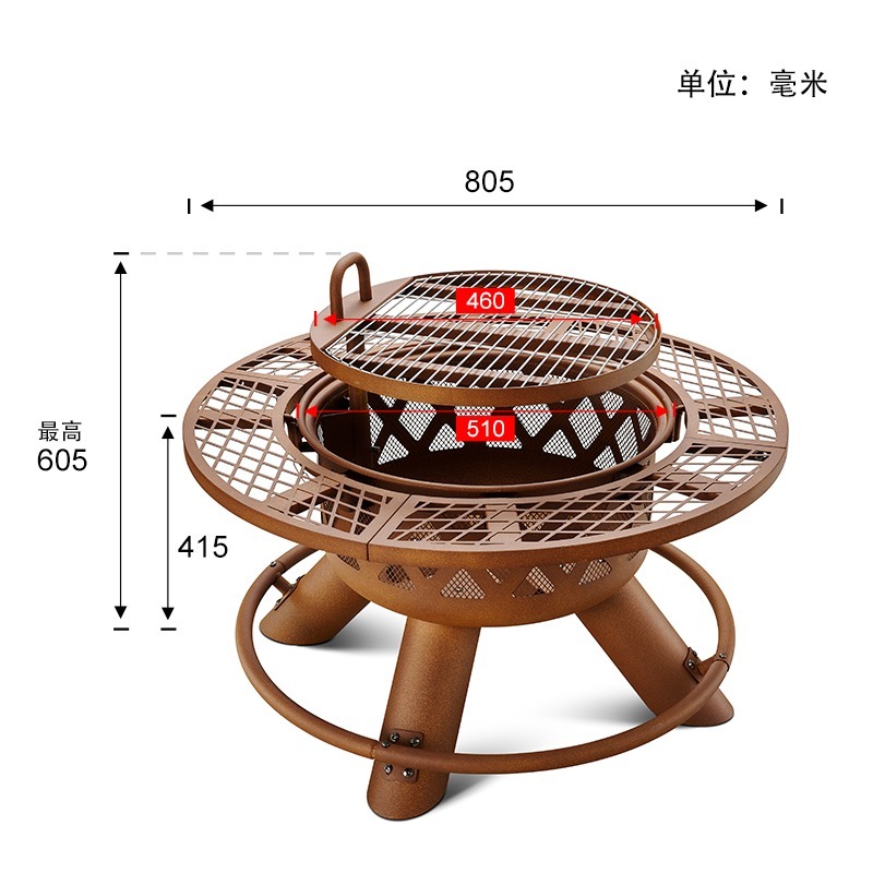 2026 Modern Outdoor Steel Char - Outdoor Furniture Fire Pit ulasan dan harga