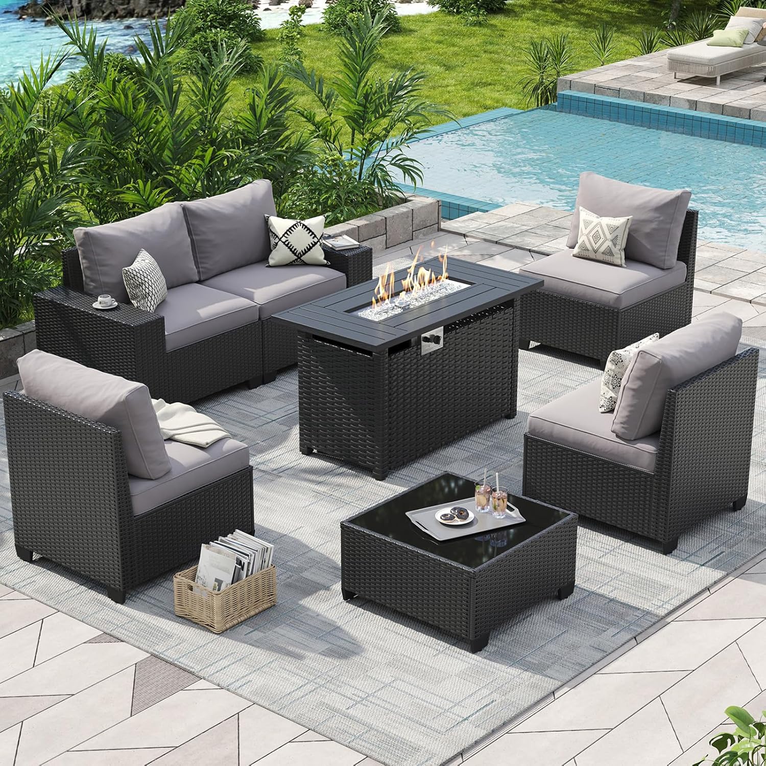 Outdoor Patio Furniture Set wi - Outdoor Furniture Fire Pit ulasan dan harga