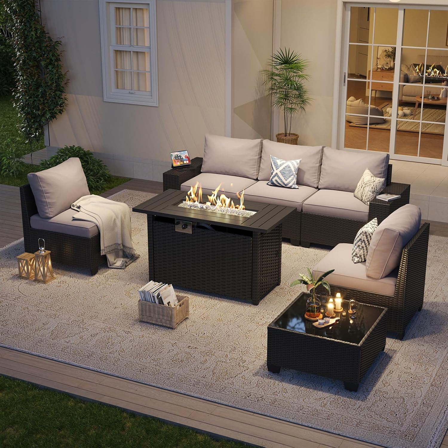 Outdoor Patio Furniture Set wi - Outdoor Furniture Fire Pit ulasan dan harga