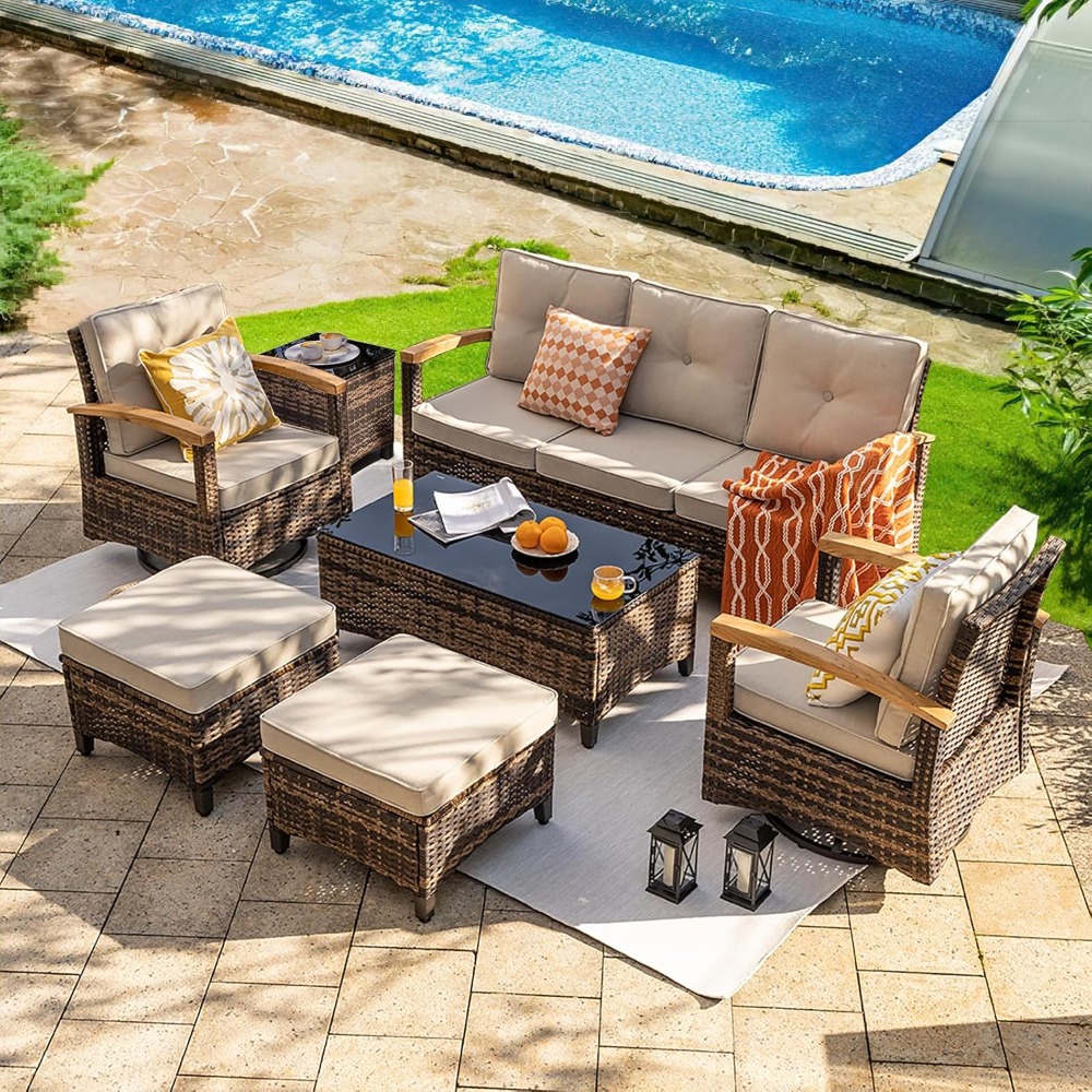 7 Pieces Patio Furniture Sets, - Outdoor Furniture Material ulasan dan harga