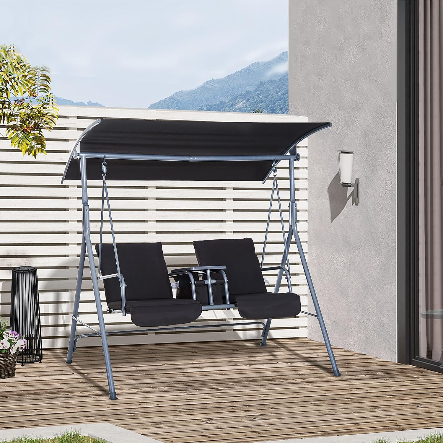 Outdoor 2 Person Porch Swing W - Outdoor Furniture With Storage For Cushions ulasan dan harga
