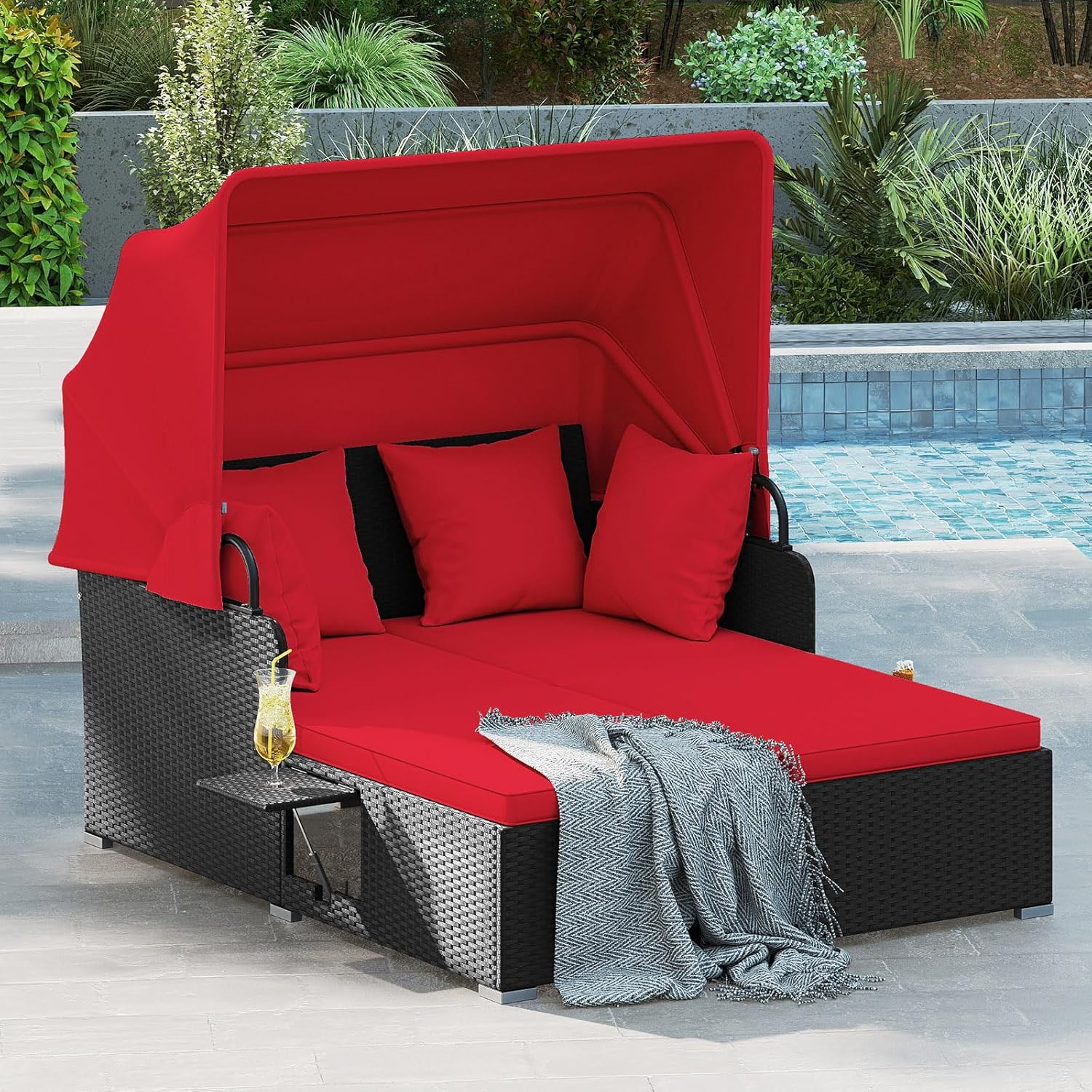 2 Person Rattan Outdoor Daybed - Outdoor Daybed Furniture ulasan dan harga