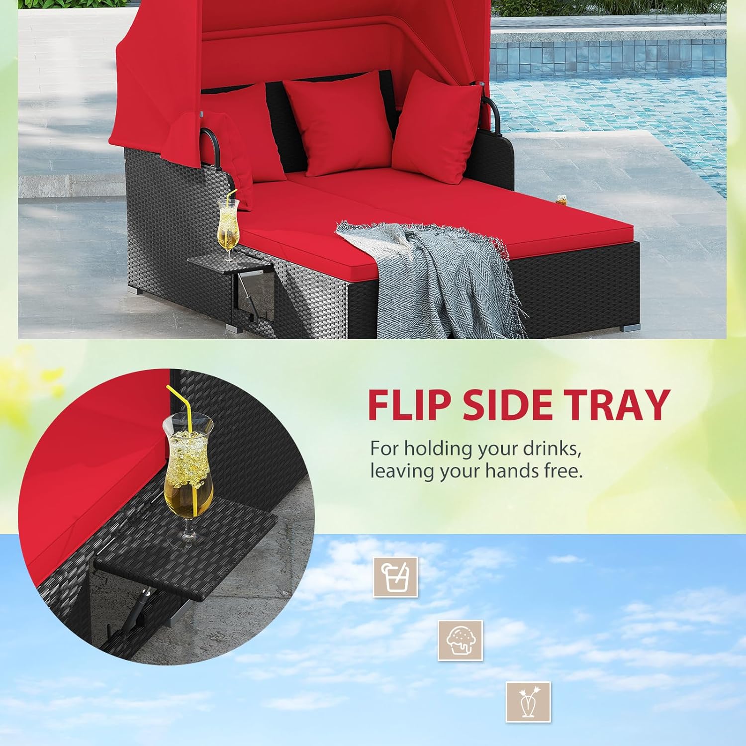 2 Person Rattan Outdoor Daybed - Outdoor Daybed Furniture ulasan dan harga