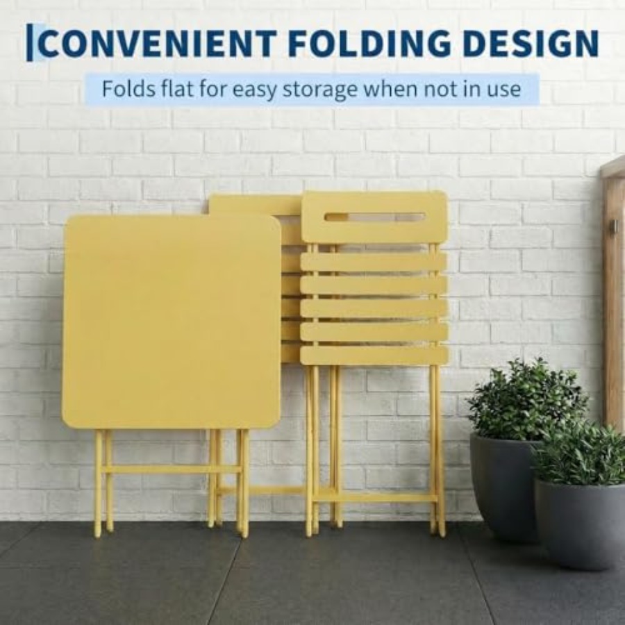 3-Piece Bistro Set for Patio G - Outdoor Furniture Yellow ulasan dan harga