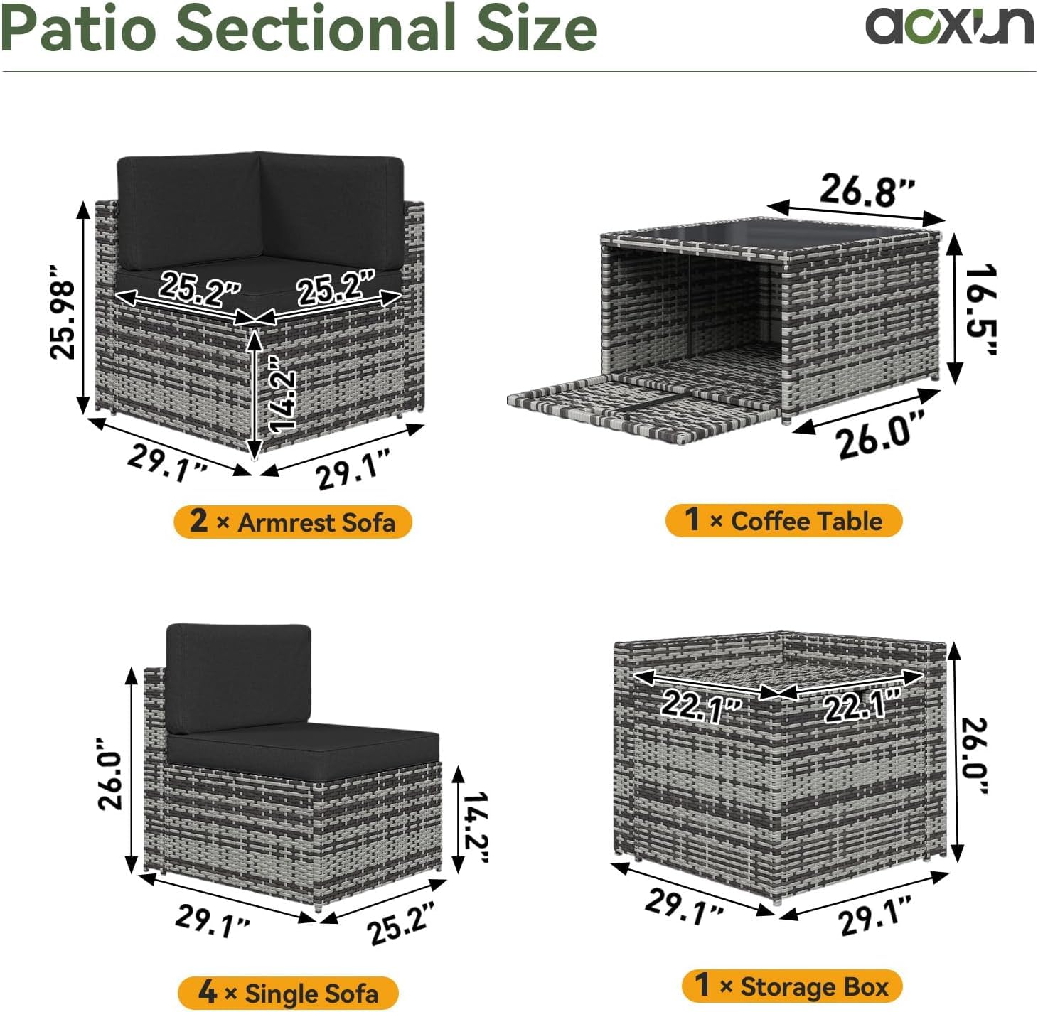 8-Piece Wicker Patio Sectional - Outdoor Furniture With Storage For Cushions ulasan dan harga