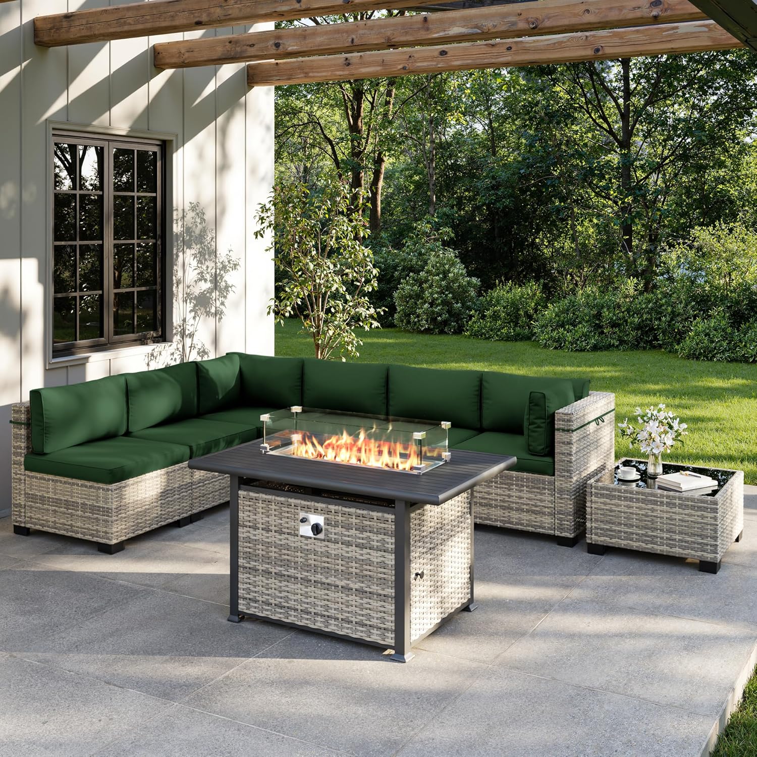8-Piece Outdoor Patio Furnitur - Outdoor Furniture Fire Pit ulasan dan harga