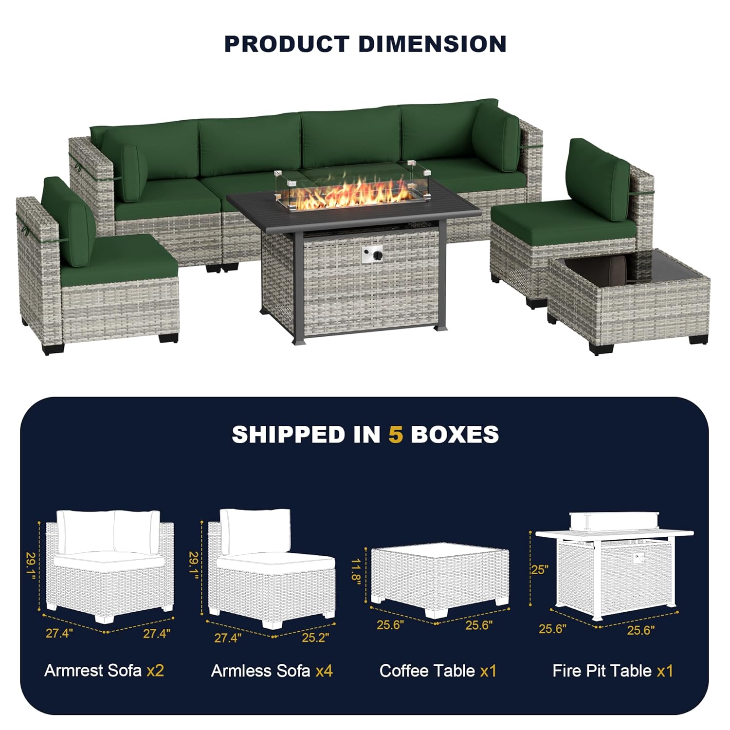 8-Piece Outdoor Patio Furnitur - Outdoor Furniture Fire Pit ulasan dan harga