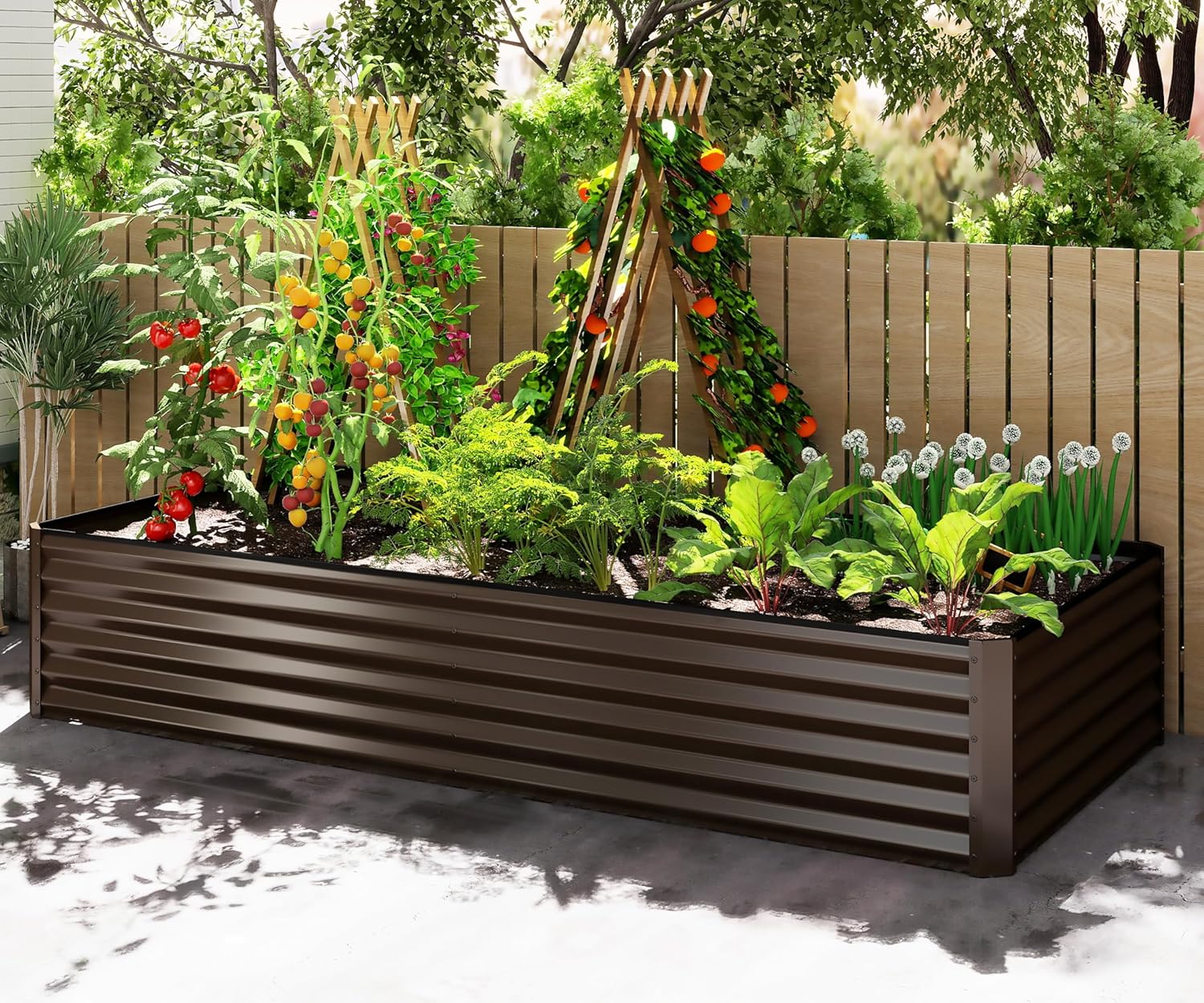 8X4X1.5 Ft Galvanized Raised G - Planter Raised Metal ulasan dan harga