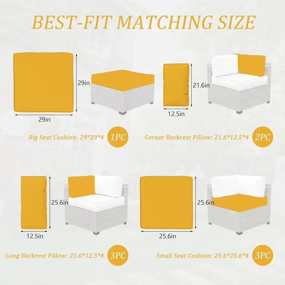 5-Pillow Outdoor Patio Furnitu - Outdoor Furniture Yellow ulasan dan harga
