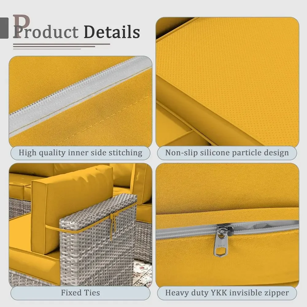 5-Pillow Outdoor Patio Furnitu - Outdoor Furniture Yellow ulasan dan harga