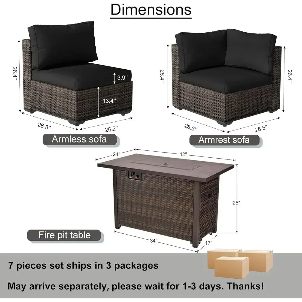 7-Piece Outdoor Patio Furnitur - Outdoor Furniture Fire Pit ulasan dan harga