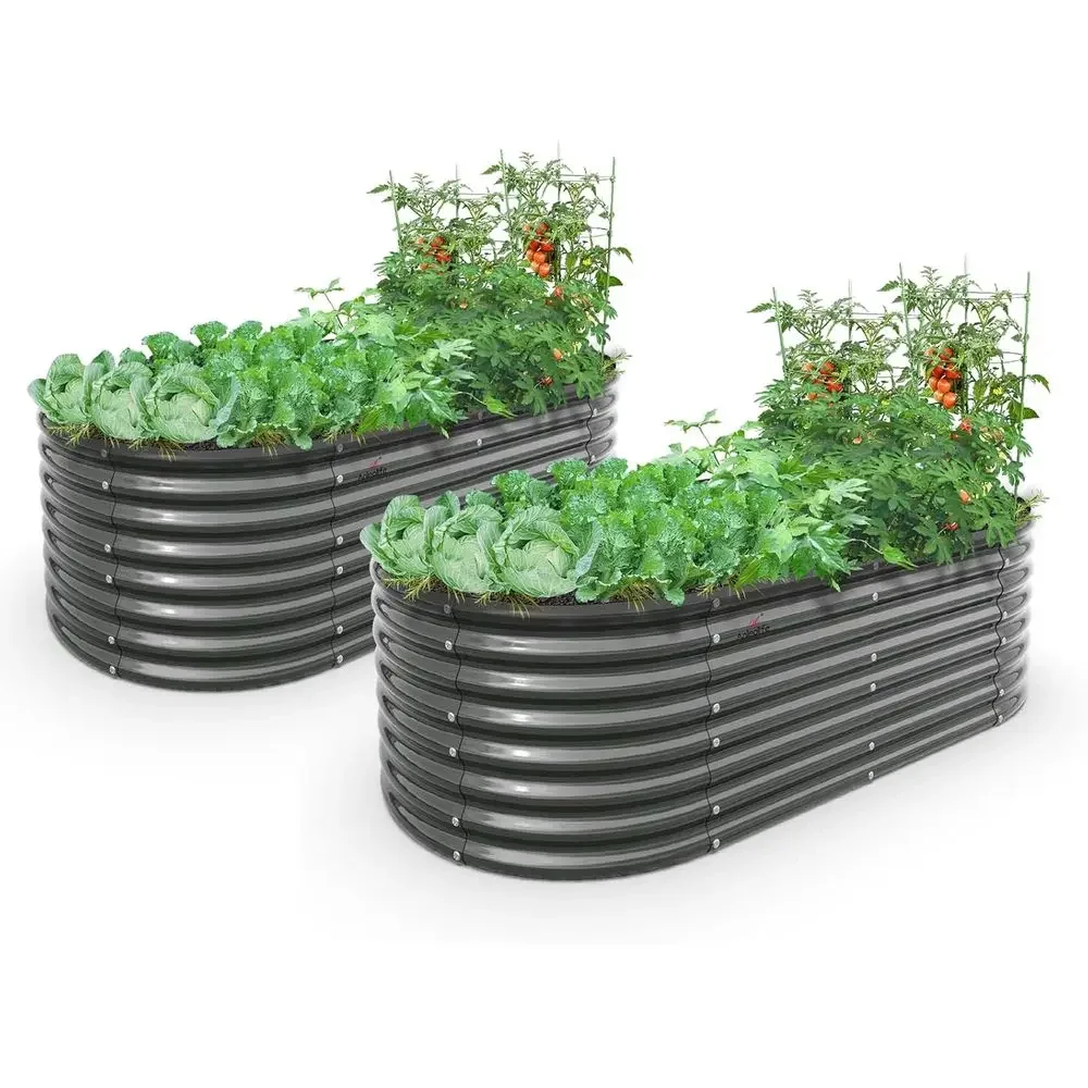 Oval Large 6x3x2 Galvanized Me - Planter Raised Metal ulasan dan harga