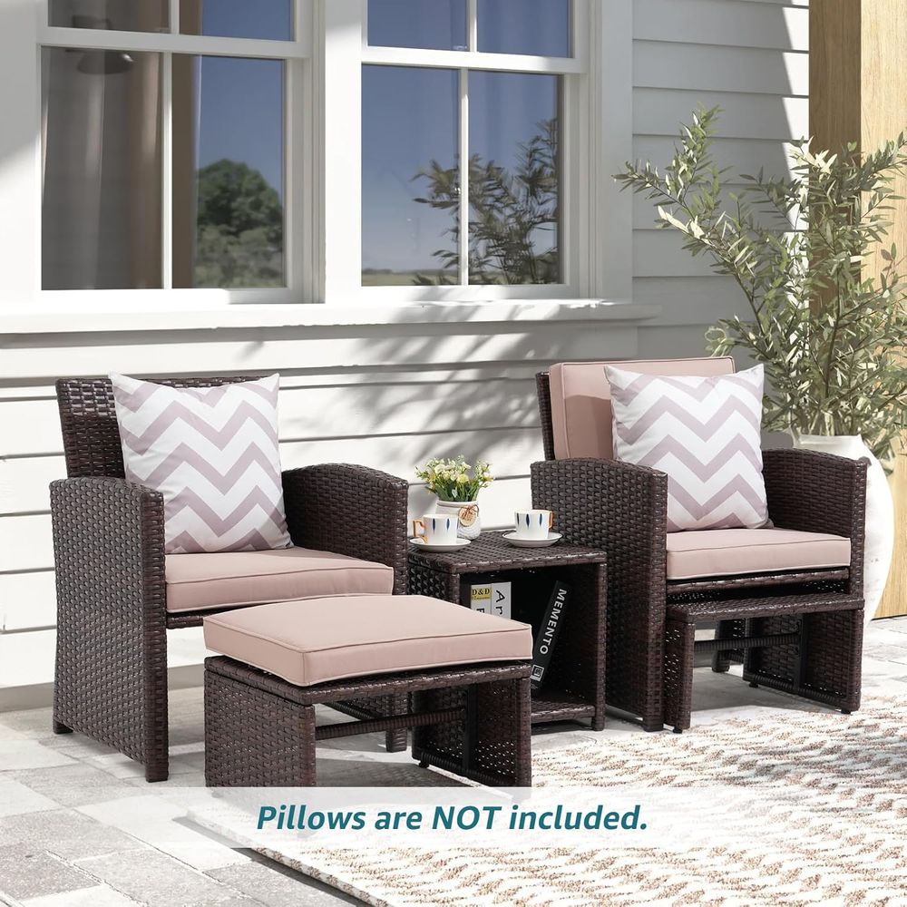 5-Piece Outdoor Patio Furnitur - Outdoor Furniture With Storage For Cushions ulasan dan harga